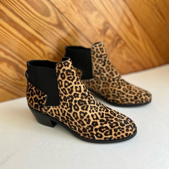 Cole Haan Gia Ankle Bootie Calf Hair Leopard Print - Picture 1 of 7